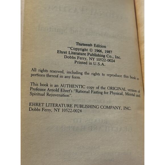 VTG Rational Fasting Arnold Ehret Book Original Physical Mental Spiritual Health - Picture 3 of 7